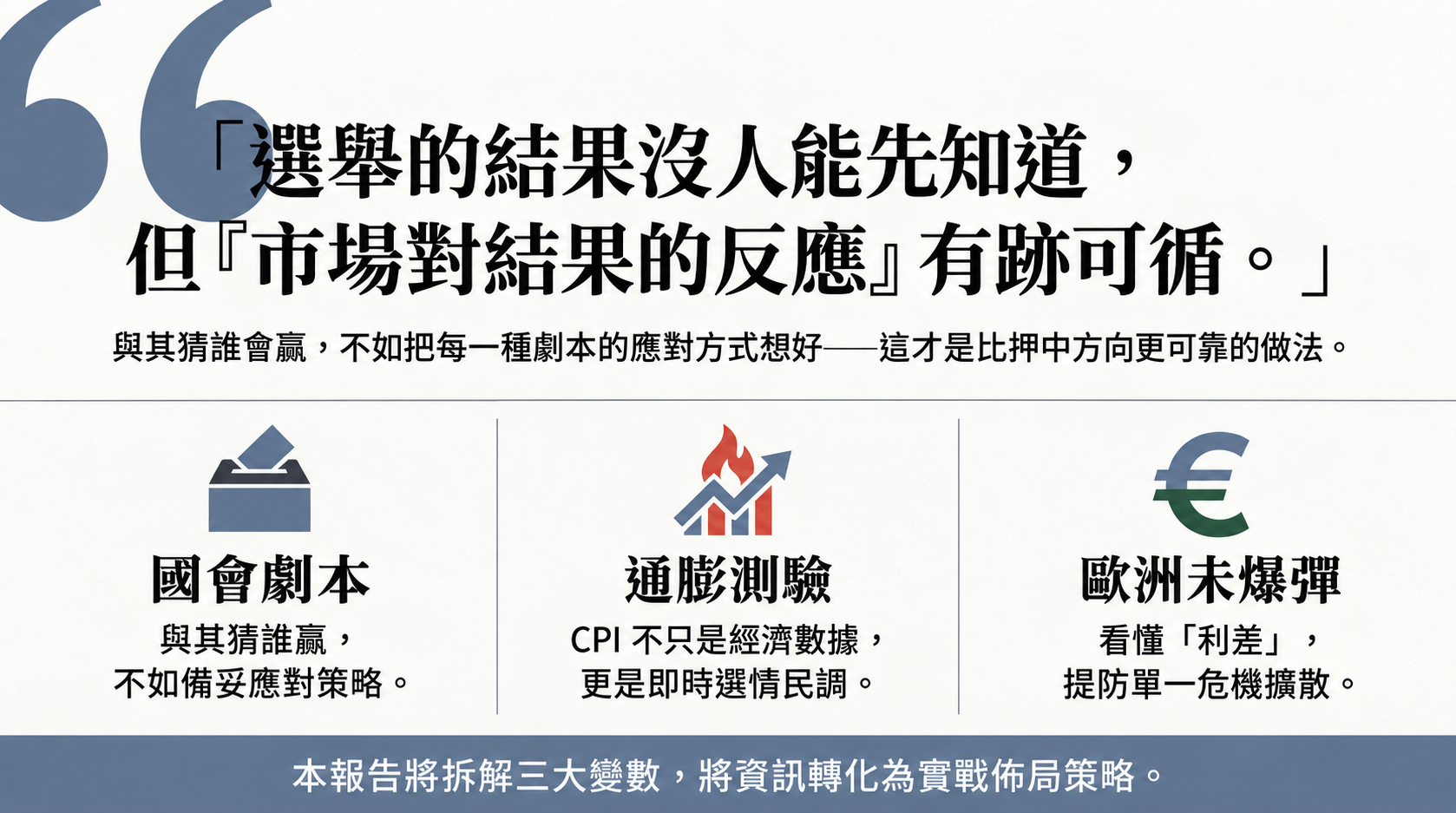 選舉劇本與市場應對策略